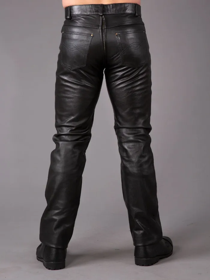 HonourSkintwocom Female Sex Toys Regular Fit Leather Jeans with Front Rear Zips HonourSkintwocom Female Sex Toys Regular Fit Leather Jeans with Front Rear Zips
