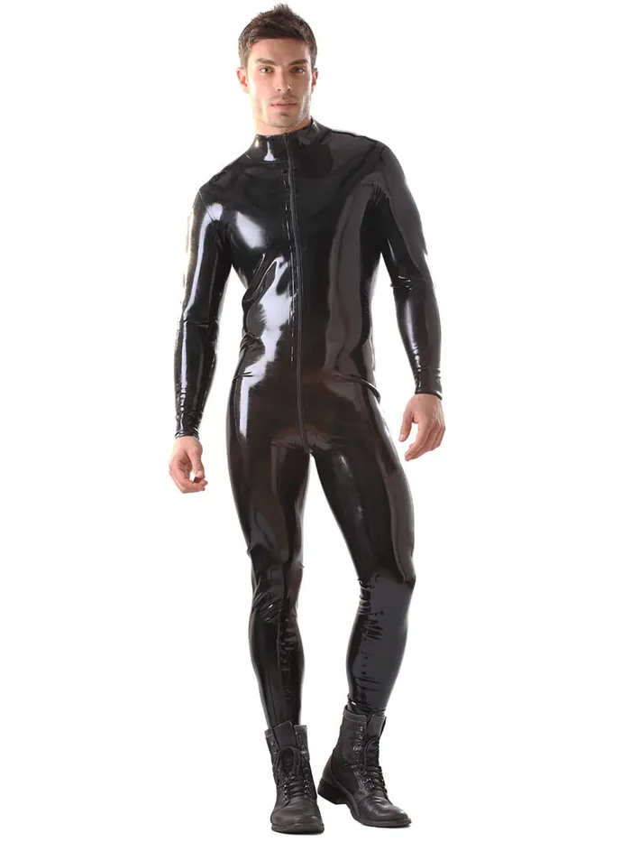 HonourSkintwocom Male Sex Toys Clearance Male Latex Catsuit With Front Through Zip Size XL