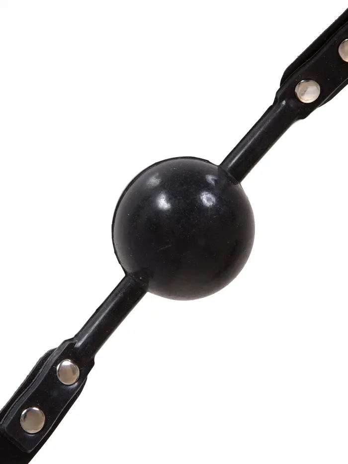 HonourSkintwocom Restraints Black Silicone Ball Gag with Leather Strap HonourSkintwocom Restraints Black Silicone Ball Gag with Leather Strap