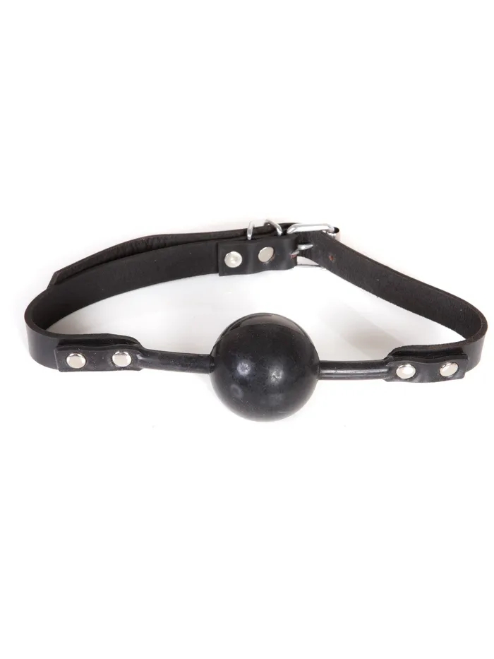 HonourSkintwocom Restraints Black Silicone Ball Gag with Leather Strap HonourSkintwocom Restraints Black Silicone Ball Gag with Leather Strap