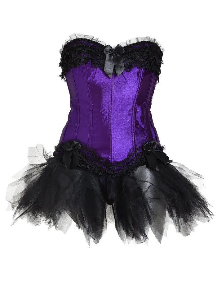 HonourSkintwocom Satin Tutu Corset Purple And Black Vibrators HonourSkintwocom Satin Tutu Corset Purple And Black Vibrators