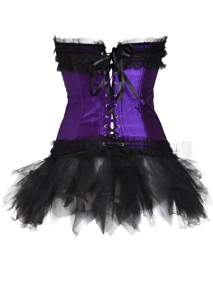 HonourSkintwocom Satin Tutu Corset Purple And Black Vibrators HonourSkintwocom Satin Tutu Corset Purple And Black Vibrators