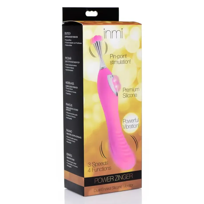 inmi Female Sex Toys Power Zinger Dual Ended Silicone Vibrator