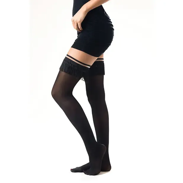 Kixies Anal Kixies Keila Semi Opaque Fringe Thigh High Black A Kixies Anal Kixies Keila Semi Opaque Fringe Thigh High Black A