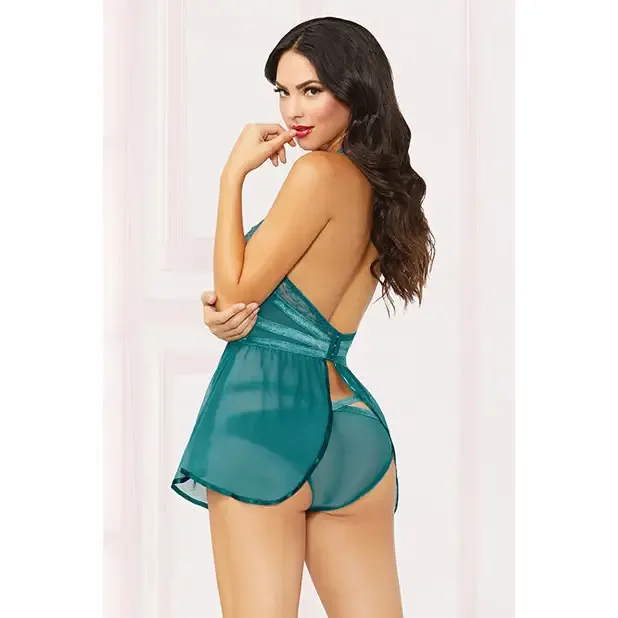 Lace Mesh Babydoll Wstrappy Waist Panty Wcriss Cross Waistband Seven til Midnight Female Sex Toys Lace Mesh Babydoll Wstrappy Waist Panty Wcriss Cross Waistband Seven til Midnight Female Sex Toys