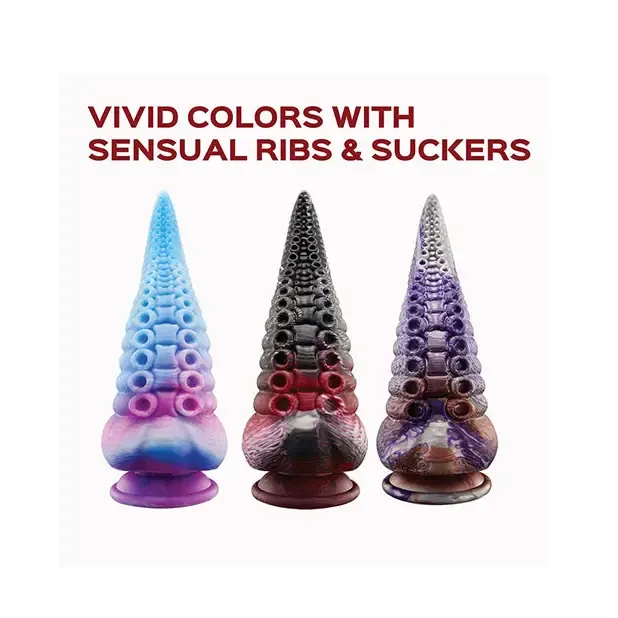 Lava Tentacle Shape Suction Cup Dildo Multi Color Honey Play Box Dildos