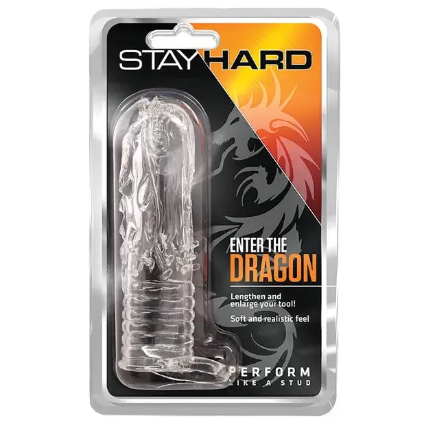 Male Sex Toys Blush Blush Performance Enter The Dragon Textured Fantasy Pleasure Sleeve with Ball Strap Clear Male Sex Toys Blush Blush Performance Enter The Dragon Textured Fantasy Pleasure Sleeve with Ball Strap Clear