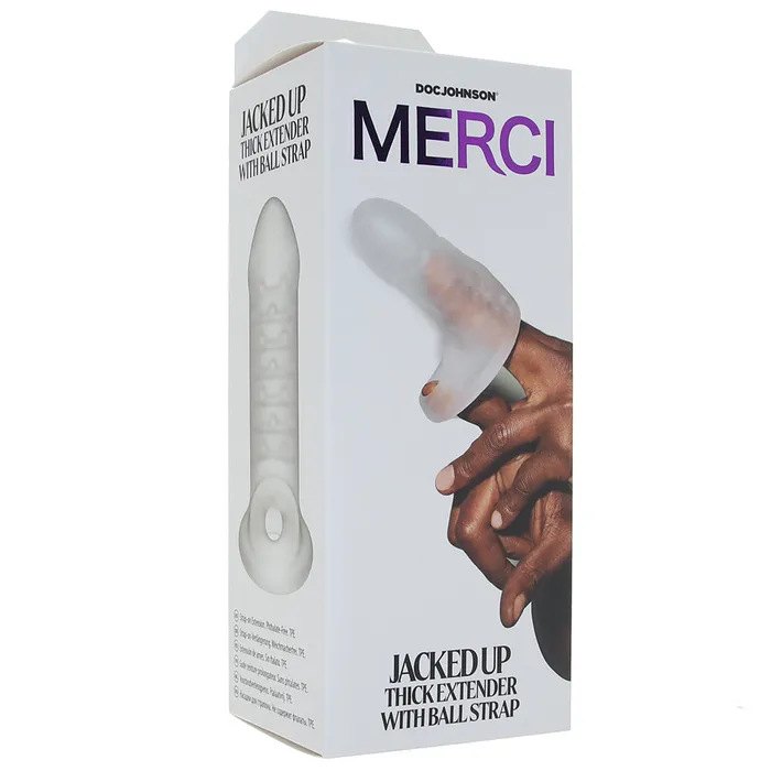 Male Sex Toys Doc Johnson Merci Jacked Up Thick Extender With Ball Strap
