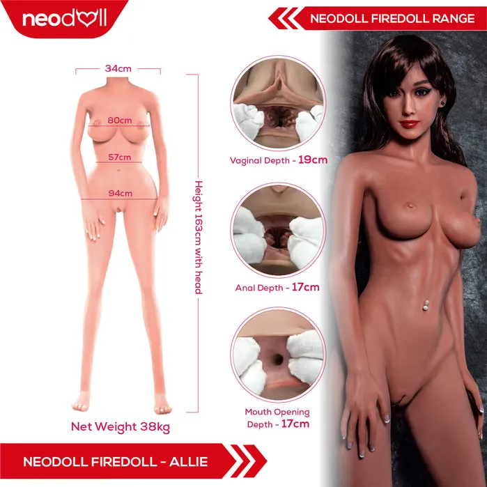 Male Sex Toys Fire Doll Fire Doll Allie Realistic Sex Doll Tongue included Fat Body 163cm