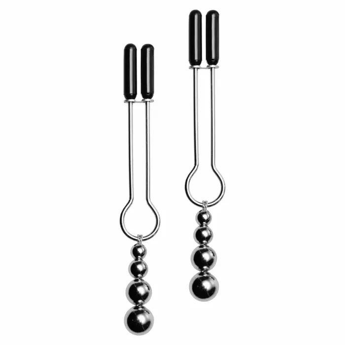 Male Sex Toys Master Series Master Series Adorn Triple Bead Nipple Clamp Set