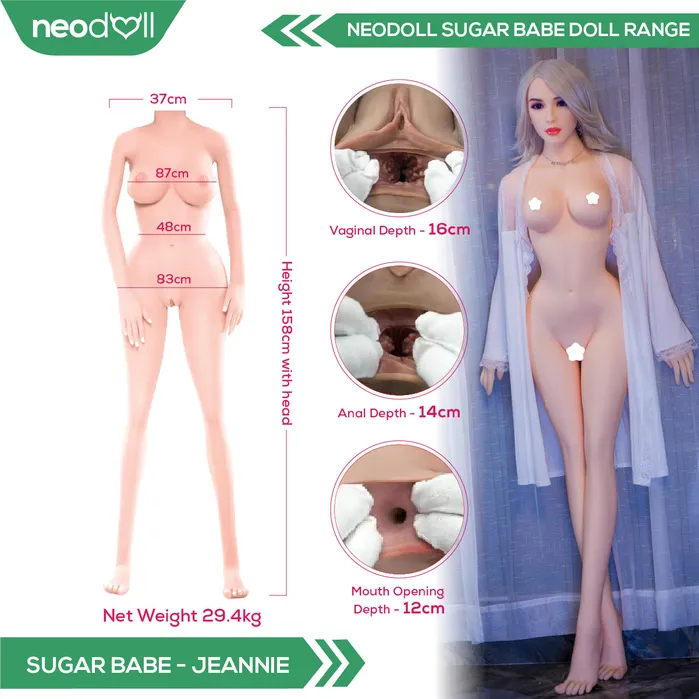 Male Sex Toys Neodoll Sugar Babe Neodoll Sugar Babe Jeannie Realistic Sex Doll Uterus 158cm Natural