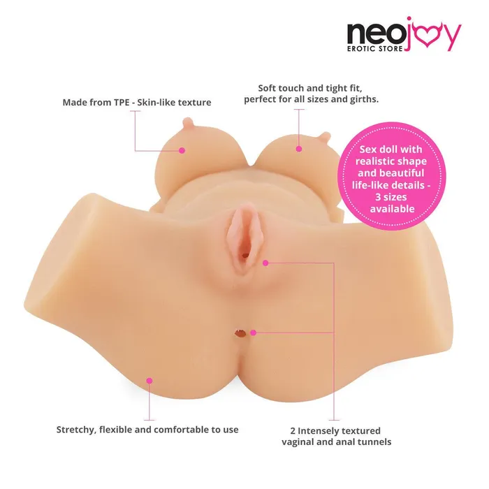 Male Sex Toys Neojoy Neojoy Candy Cummin Realistic Sex Doll with Ass Pussy Sex Doll TPE Flesh Small 45Kg