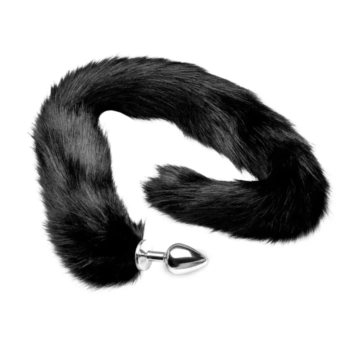 Male Sex Toys Tailz Extra Long Mink Tail Metal Anal Plug