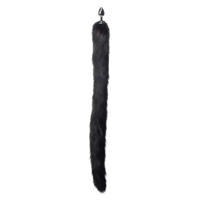 Male Sex Toys Tailz Extra Long Mink Tail Metal Anal Plug