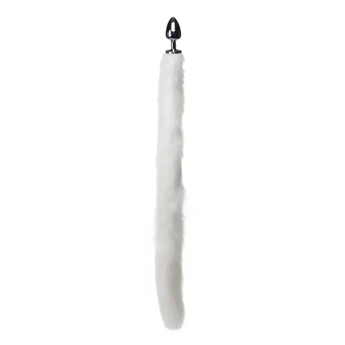 Male Sex Toys Tailz Extra Long Mink Tail Metal Anal Plug
