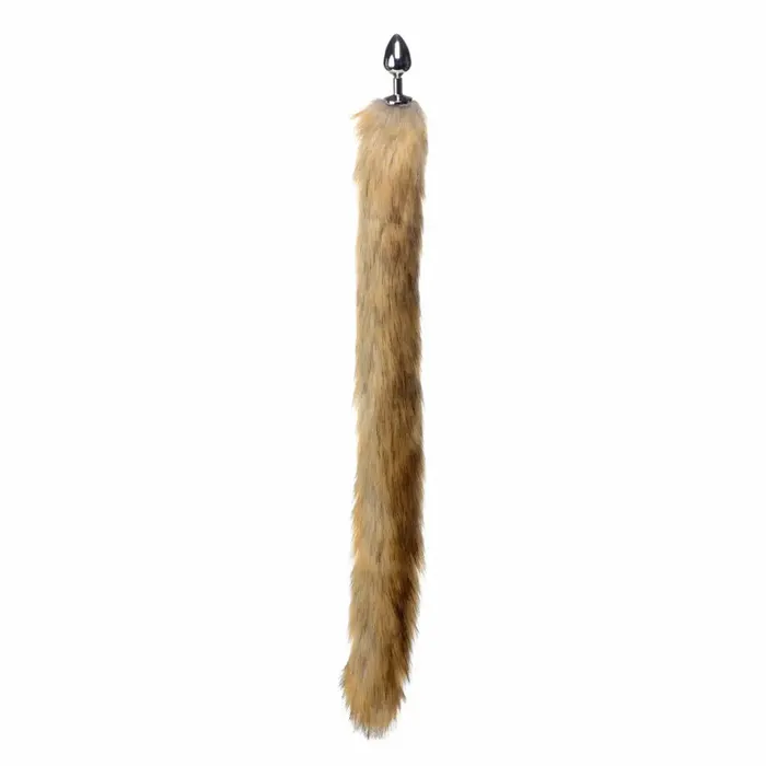 Male Sex Toys Tailz Extra Long Mink Tail Metal Anal Plug