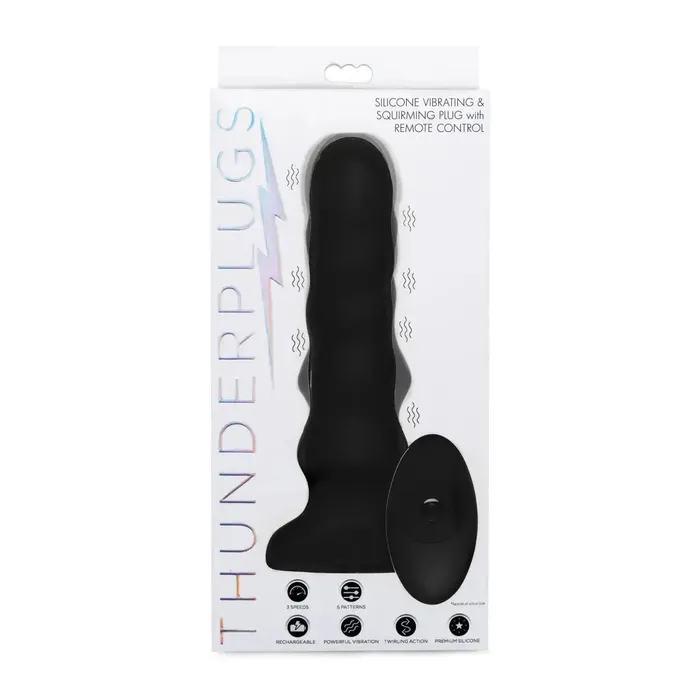 Male Sex Toys Thunderplugs Silicone Vibrating And Squirming Plug With Remote Control