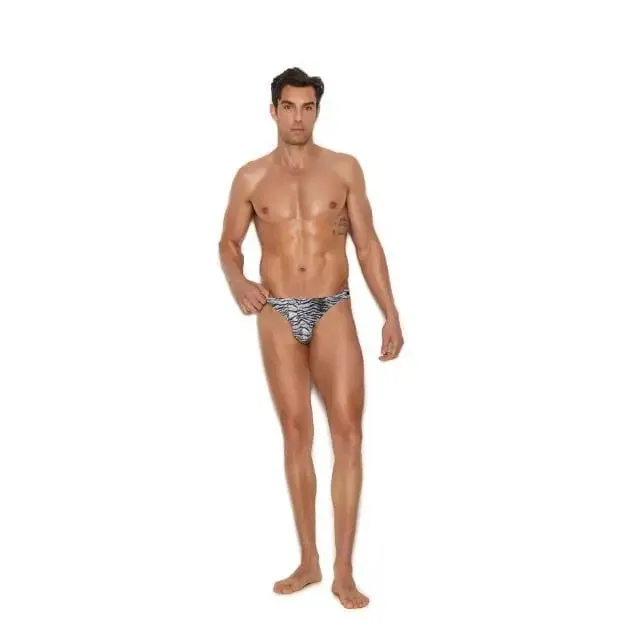 Male Sex Toys Zebra Snap Closure Thong Elegant Moments Lingerie