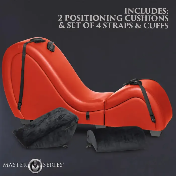 Master Series Detachable Kinky Couch Sex Chaise With Love Pillows Red Vibrators
