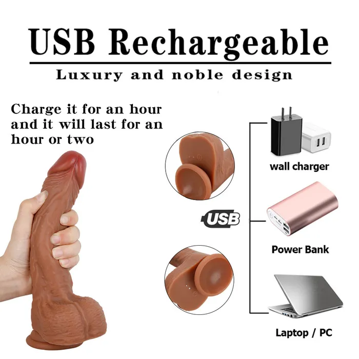 Modi Female Sex Toys D43 Luxe Realistic Swinging Warming Silicone Vibrating Dildo with Remote Control 85 Inch