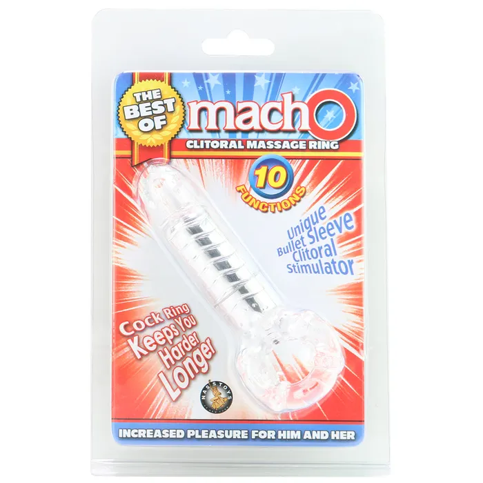 Nasstoys Couples MachO Clitoral Massage Vibrating Cock Ring in Clear Nasstoys Couples MachO Clitoral Massage Vibrating Cock Ring in Clear
