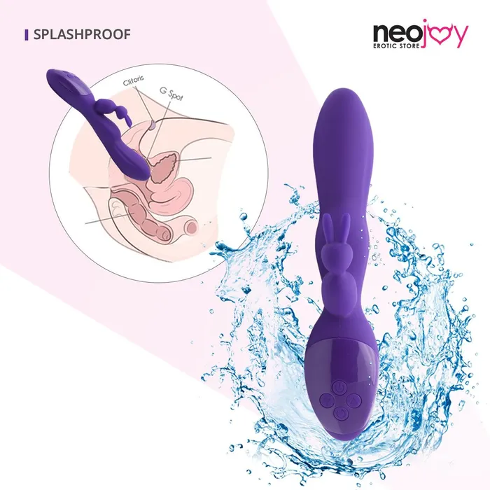 Neojoy Neojoy Bunny Rabbit Vibrator Silicone USB Rechargeable 12Speed Functions Purple Female Sex Toys