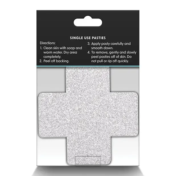 NS Novelties Vibrators Pretty Pasties Glitter Cross RedSilver 2 Pair NS Novelties Vibrators Pretty Pasties Glitter Cross RedSilver 2 Pair