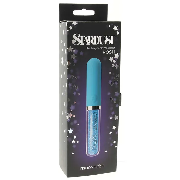 ns novelties Vibrators Stardust Posh Rechargeable Glass Vibe in Blue ns novelties Vibrators Stardust Posh Rechargeable Glass Vibe in Blue