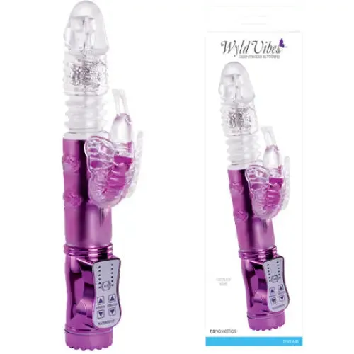 NS Novelties Vibrators Wyld Vibes Deep Stroker Butterfly Vibrator Purple