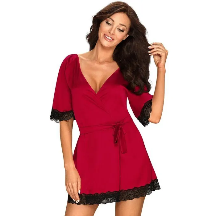 Obsessive Sensuelia Peignoir Red LXl Obsessive Vibrators