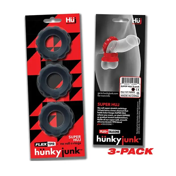 OXBALLS Enhancers Hunkyjunk SuperHuj 3Pack Cockrings OXBALLS Enhancers Hunkyjunk SuperHuj 3Pack Cockrings