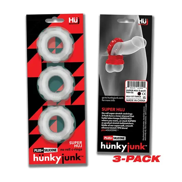 OXBALLS Enhancers Hunkyjunk SuperHuj 3Pack Cockrings OXBALLS Enhancers Hunkyjunk SuperHuj 3Pack Cockrings