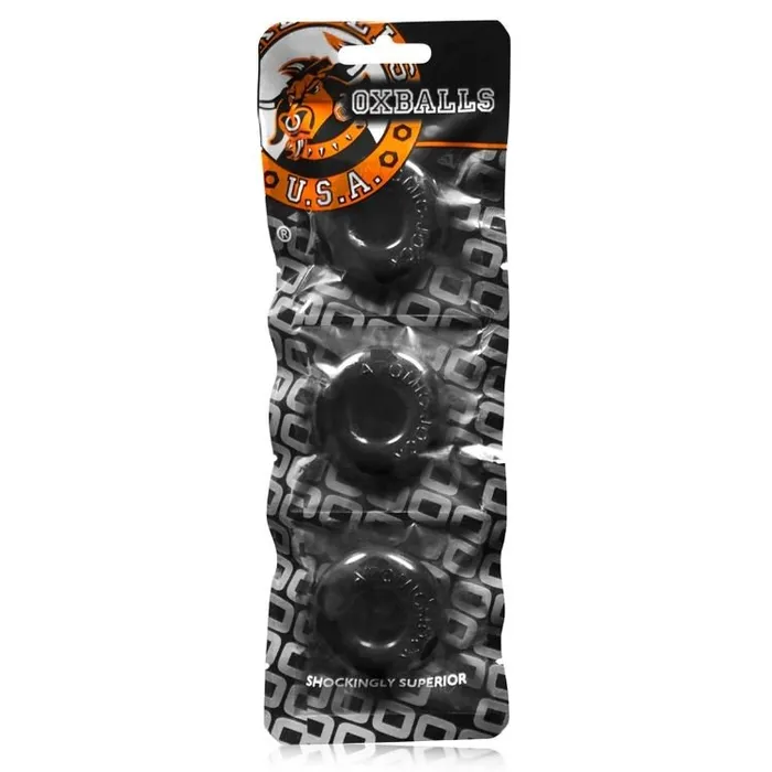 Oxballs Male Sex Toys OXBALLS Ringer Cock Ring 3 Pack Black