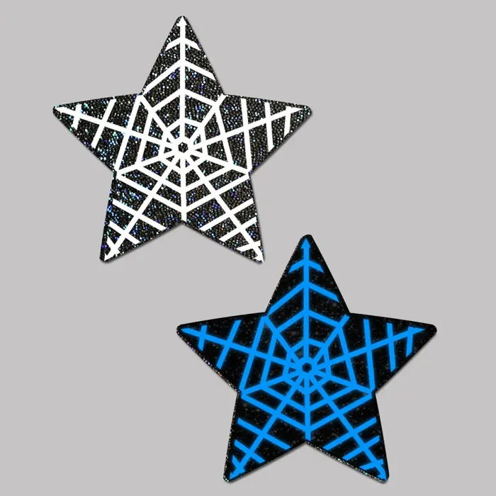 Pastease Anal Pastease Black Glitter Star W Spider Web Pastease Anal Pastease Black Glitter Star W Spider Web