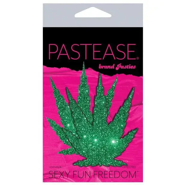 Pastease Vibrators Pastease Premium Glitter Marijuana Leaf Green Os