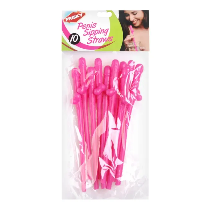 Penis Sipping Straws 10 Pack Frisky Male Sex Toys