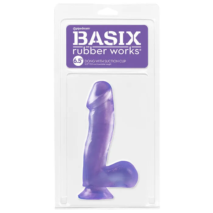 Pipedream Dildos Basix 65 Inch Suction Base Dildo in Purple Pipedream Dildos Basix 65 Inch Suction Base Dildo in Purple