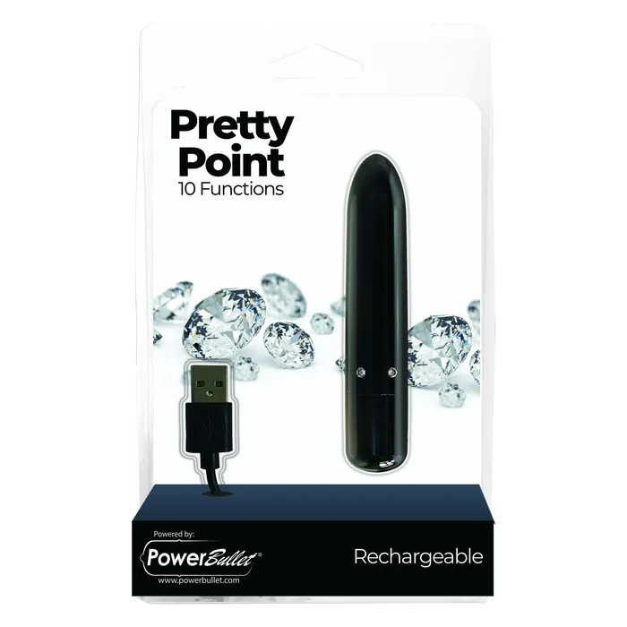 PowerBullet Pretty Point Bullet Vibrator Rechargeable Black PowerBullet Female Sex Toys PowerBullet Pretty Point Bullet Vibrator Rechargeable Black PowerBullet Female Sex Toys