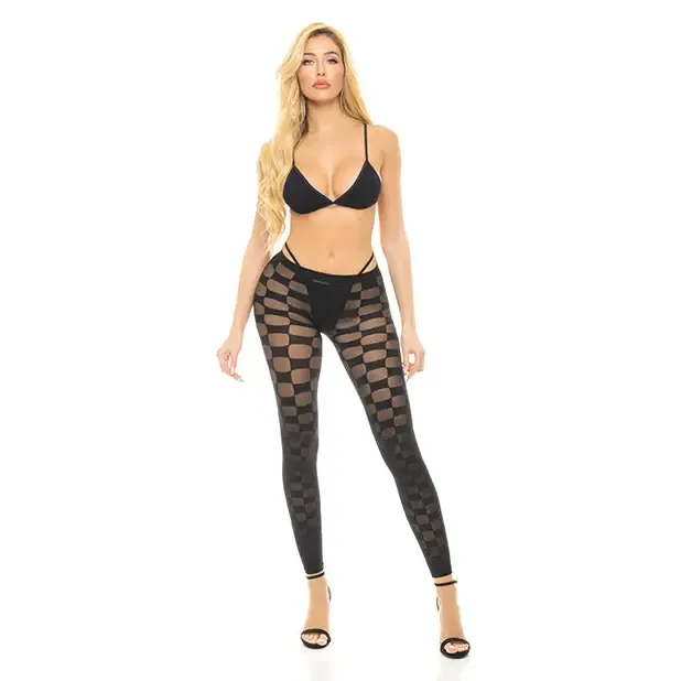 Rene Rofe Vibrators Pink Lipstick Checkered Up Bra Leggings Black Os Rene Rofe Vibrators Pink Lipstick Checkered Up Bra Leggings Black Os