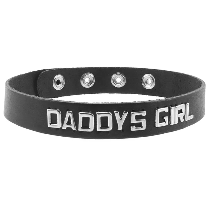 Restraints Spartacus Daddys Girl Leather Word Band Collar