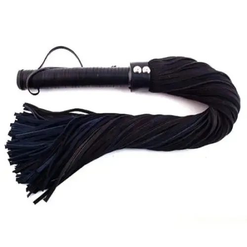 Rouge Flogger Suede wLeather Handle Black wBlue Rouge Anal