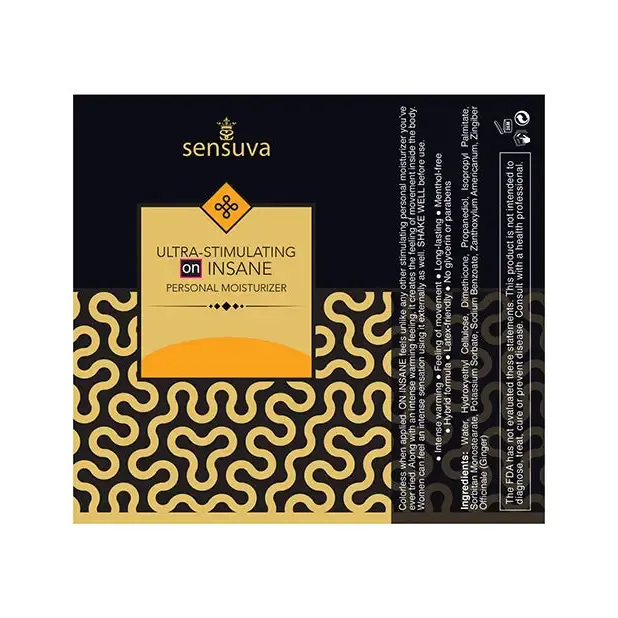 Sensuva UltraStimulating ON Insane Personal Moisturizer Butter Rum 2 oz Sensuva Female Sex Toys Sensuva UltraStimulating ON Insane Personal Moisturizer Butter Rum 2 oz Sensuva Female Sex Toys