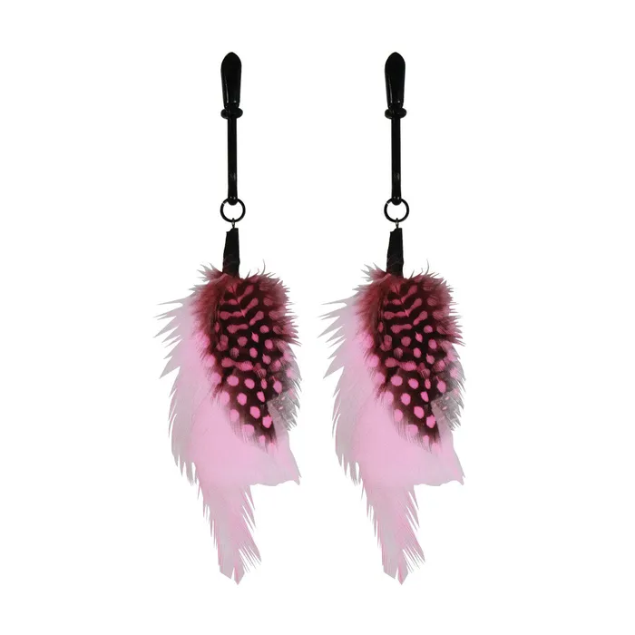 Sex Kitten Vibrators Pink Feather Nipple Clamps