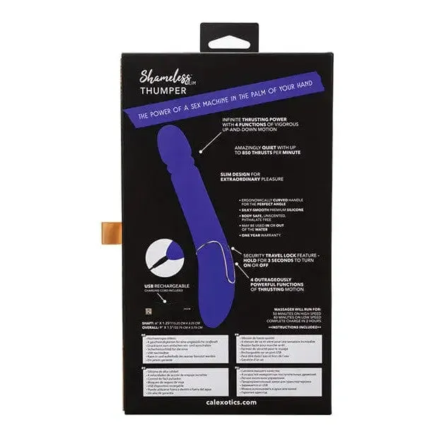 Shameless Slim Thumper Thrusting Rechargeable Vibrator by CalExotics CalExotics Female Sex Toys