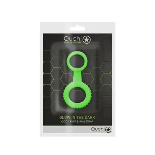 SHOTS AMERICA Female Sex Toys Ouch Glow in the Dark Cockring Ball Strap Neon Green SHOTS AMERICA Female Sex Toys Ouch Glow in the Dark Cockring Ball Strap Neon Green