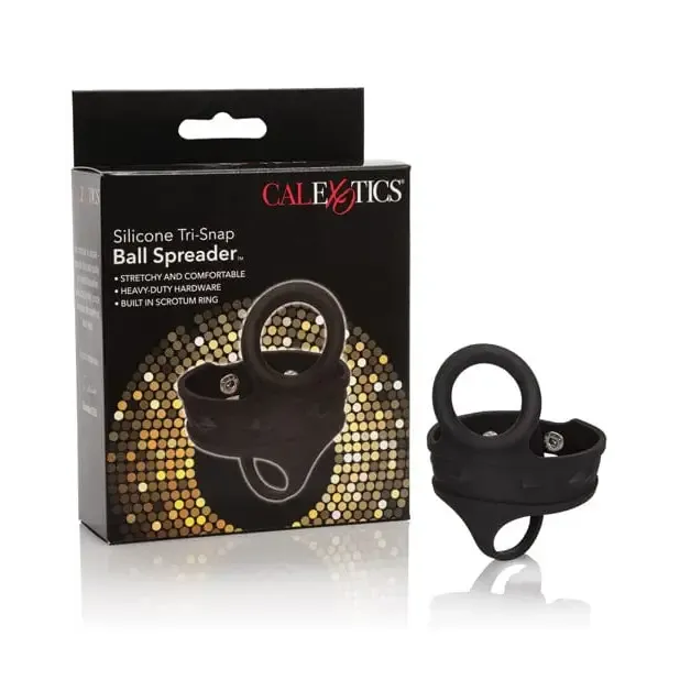 Silicone Tri Snap Ball Spreader Black CalExotics Anal