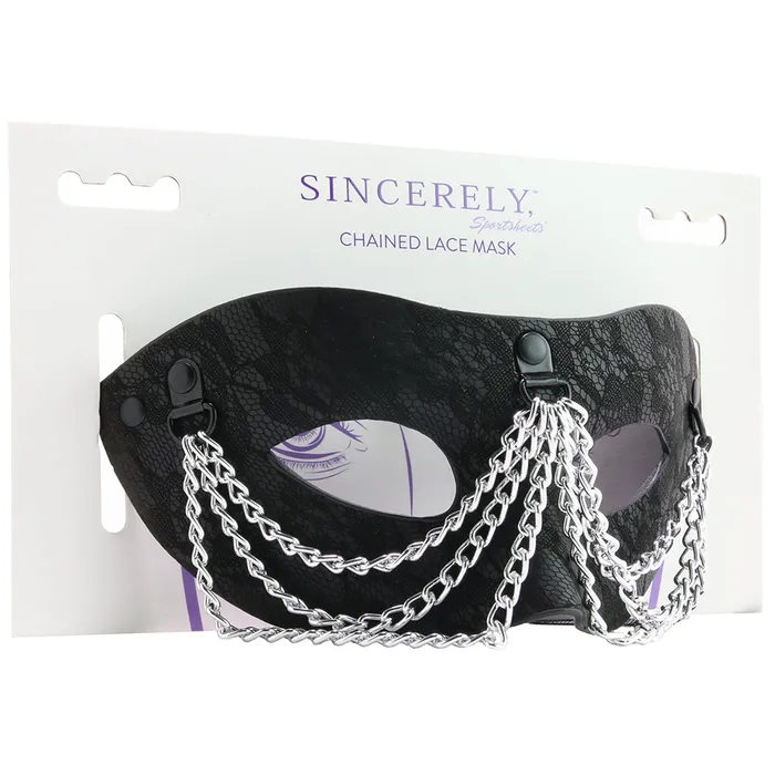 Sportsheets Sincerely Chained Lace Mask in Black Anal Sportsheets Sincerely Chained Lace Mask in Black Anal