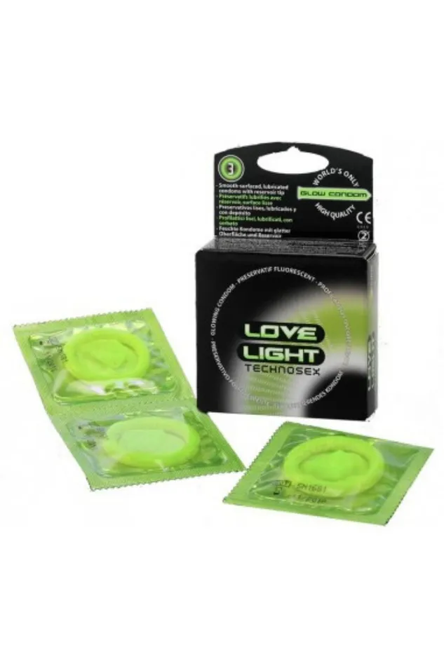 SToys Dildos Glow In The Dark Condoms 3 Pack