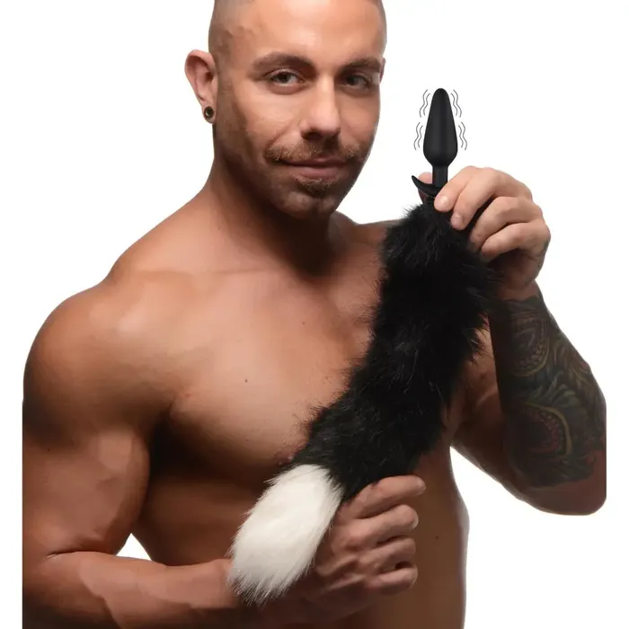 Tailz Male Sex Toys Large Vibrating Anal Plug With Interchangeable Fox Tail
