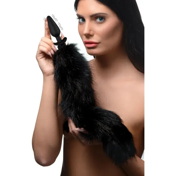 Tailz Male Sex Toys Large Vibrating Anal Plug With Interchangeable Fox Tail